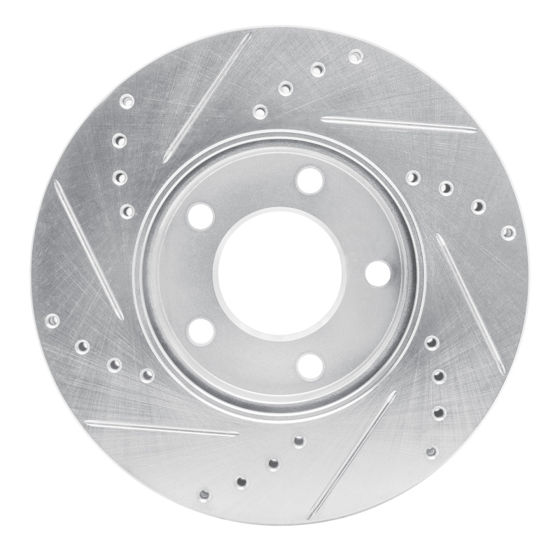 Ford Escape Brake Rotor (1) - Front Right - R1 Concepts - Drilled & Slotted - Silver - `01-`07